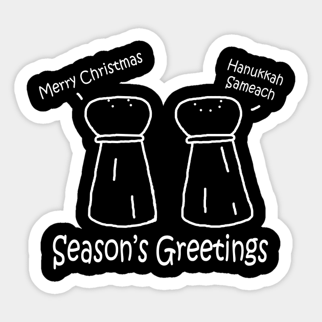 Season's Greetings White Pocket Sticker by PelicanAndWolf